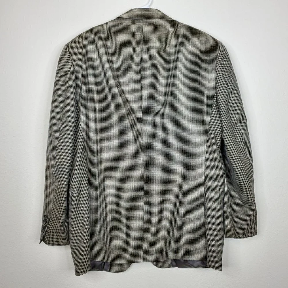Hart Schaffner Marx Blazer sports coat lined two button plaid rear vent mens 42R